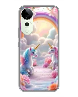 Чохол для Huawei Honor Play 70 Plus з картинкою «Веселка і єдинороги» Чохол для Huawei Honor Play 70 Plus з картинкою «Веселка і єдинороги»