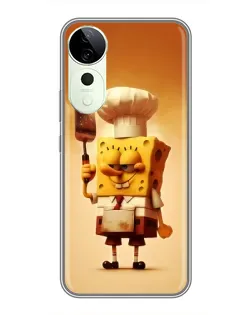 Чехол для Huawei Honor Play 70 Plus с картинкой «Губка Боб повар»