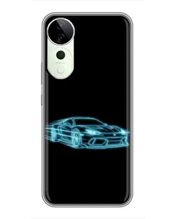 Чехол для Huawei Honor Play 70 Plus с картинкой «Неоновый контур Lamborghini» Чехол для Huawei Honor Play 70 Plus с картинкой «Неоновый контур Lamborghini»
