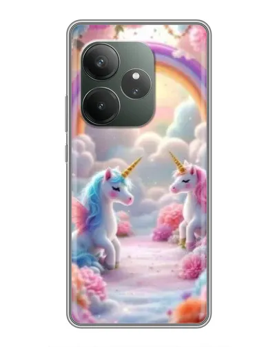 Чехол для Huawei Honor X5d Plus с картинкой «Радуга и единороги»