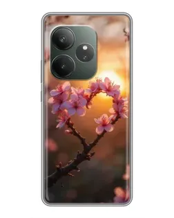 Чехол для Huawei Honor X5d Plus с картинкой «Розовый цвет сердце на фоне заката» Чехол для Huawei Honor X5d Plus с картинкой «Розовый цвет сердце на фоне заката»