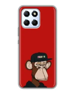 Чехол для Huawei Honor X6 с картинкой «Bored Ape — красный фон» Чехол для Huawei Honor X6 с картинкой «Bored Ape — красный фон»
