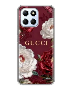Чехол для Huawei Honor X6 с картинкой «Gucci — бордовые розы»