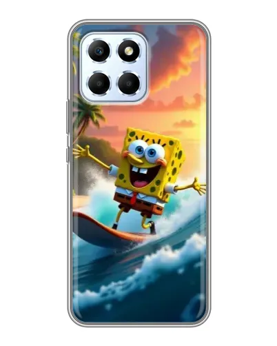 Чехол для Huawei Honor X6 с картинкой «Губка Боб серфингист» Чехол для Huawei Honor X6 с картинкой «Губка Боб серфингист»