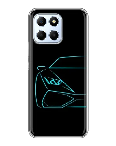 Чехол для Huawei Honor X6 с картинкой «Голубой силуэт Lamborghini» Чехол для Huawei Honor X6 с картинкой «Голубой силуэт Lamborghini»