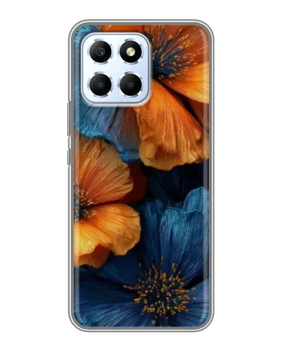 Чехол для Huawei Honor X6 с картинкой «Яркая сине-оранжевая флора» Чехол для Huawei Honor X6 с картинкой «Яркая сине-оранжевая флора»
