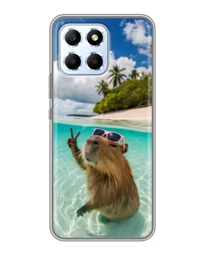 Чехол для Huawei Honor X6 с картинкой «Капибара на море» Чехол для Huawei Honor X6 с картинкой «Капибара на море»