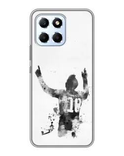 Чохол для Huawei Honor X6 з картинкою «Чорно-білий силует Мессі»