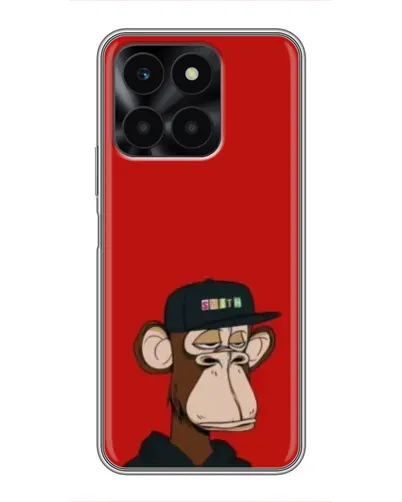 Чехол для Huawei Honor X6a с картинкой «Bored Ape — красный фон» Чехол для Huawei Honor X6a с картинкой «Bored Ape — красный фон»
