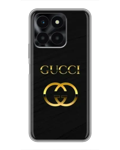 Чехол для Huawei Honor X6a с картинкой «Золотой логотип Gucci»