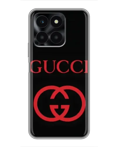 Чехол для Huawei Honor X6a с картинкой «Gucci — красный логотип»