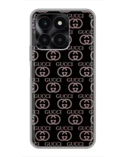 Чехол для Huawei Honor X6a с картинкой «Классическая монограмма Gucci»