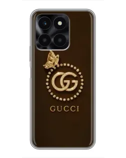 Чехол для Huawei Honor X6a с картинкой «Gucci — золотая бабочка»