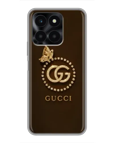 Чехол для Huawei Honor X6a с картинкой «Gucci — золотая бабочка»