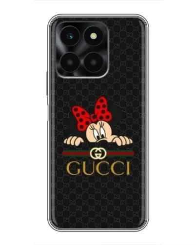 Чехол для Huawei Honor X6a с картинкой «Минни Маус Gucci — черный»