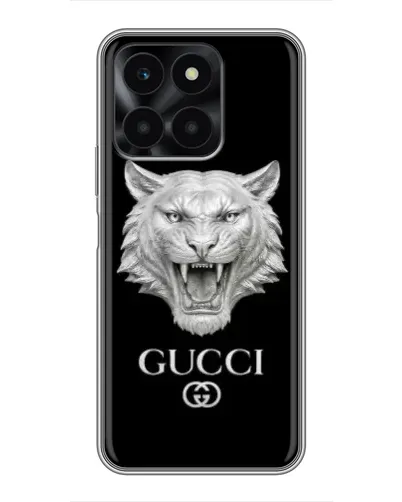 Чехол для Huawei Honor X6a с картинкой «Gucci — серебряный лев» Чехол для Huawei Honor X6a с картинкой «Gucci — серебряный лев»