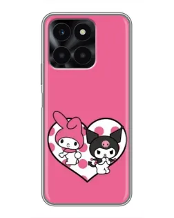 Чехол для Huawei Honor X6a с картинкой «Kuromi и My Melody» Чехол для Huawei Honor X6a с картинкой «Kuromi и My Melody»
