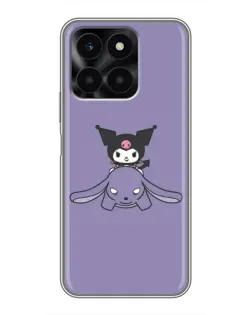 Чехол для Huawei Honor X6a с картинкой «Kuromi на лиловом фоне» Чехол для Huawei Honor X6a с картинкой «Kuromi на лиловом фоне»
