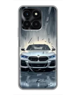 Чехол для Huawei Honor X6a с картинкой «BMW в свете фар»