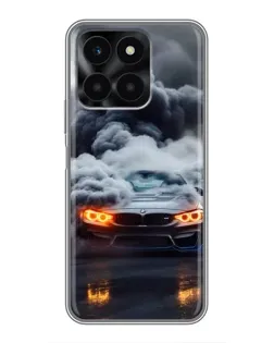 Чехол для Huawei Honor X6a с картинкой «BMW в дыму»