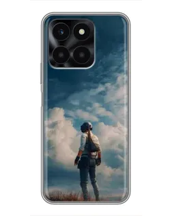 Чехол для Huawei Honor X6a с картинкой «Герой PUBG на скале» Чехол для Huawei Honor X6a с картинкой «Герой PUBG на скале»