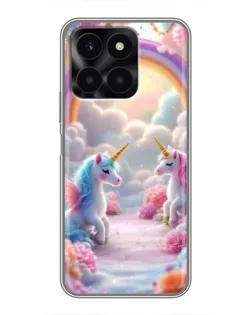 Чехол для Huawei Honor X6a с картинкой «Радуга и единороги» Чехол для Huawei Honor X6a с картинкой «Радуга и единороги»