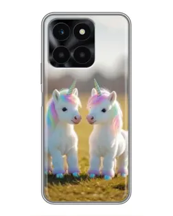 Чехол для Huawei Honor X6a с картинкой «Пара единорогов» Чехол для Huawei Honor X6a с картинкой «Пара единорогов»