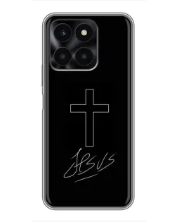 Чехол для Huawei Honor X6a с картинкой «Графический крест Jesus» Чехол для Huawei Honor X6a с картинкой «Графический крест Jesus»