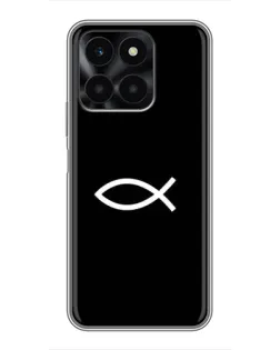 Чехол для Huawei Honor X6a с картинкой «Символ рыбы Jesus» Чехол для Huawei Honor X6a с картинкой «Символ рыбы Jesus»