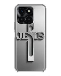 Чехол для Huawei Honor X6a с картинкой «Металлический крест Jesus» Чехол для Huawei Honor X6a с картинкой «Металлический крест Jesus»