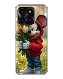 Чехол для Huawei Honor X6a с картинкой «Микки с тюльпанами» Чехол для Huawei Honor X6a с картинкой «Микки с тюльпанами»