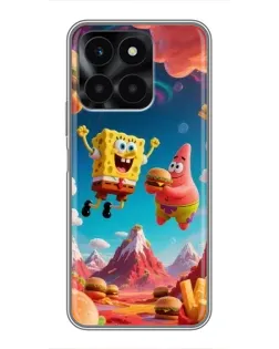Чехол для Huawei Honor X6a с картинкой «Космический фастфуд» Чехол для Huawei Honor X6a с картинкой «Космический фастфуд»