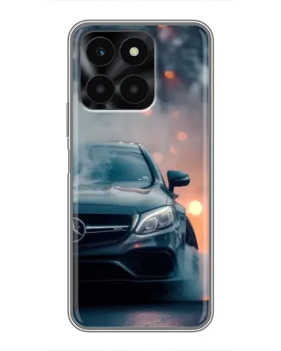 Чехол для Huawei Honor X6a с картинкой «Mercedes — ночной город»