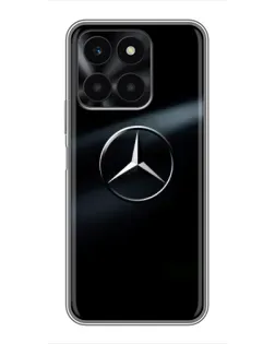 Чехол для Huawei Honor X6a с картинкой «Mercedes на металле»