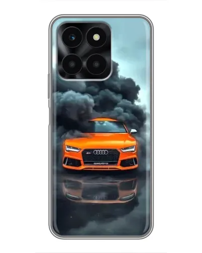 Чехол для Huawei Honor X6a с картинкой «Audi в облаках дыма»