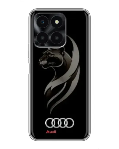 Чехол для Huawei Honor X6a с картинкой «Графика — пантера и Audi»
