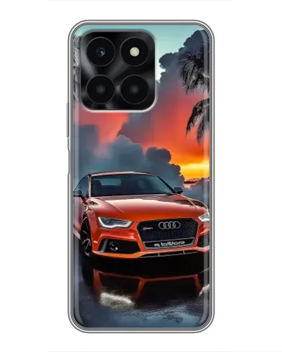 Чехол для Huawei Honor X6a с картинкой «Audi — закат»