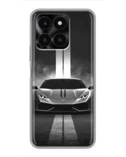 Чехол для Huawei Honor X6a с картинкой «Lamborghini симметрия дорог»