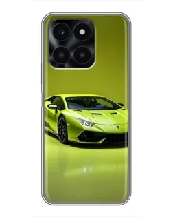 Чехол для Huawei Honor X6a с картинкой «Салатовый Lamborghini Huracan»