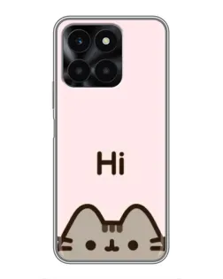 Чехол для Huawei Honor X6a с картинкой «Пушин говорит Hi» Чехол для Huawei Honor X6a с картинкой «Пушин говорит Hi»