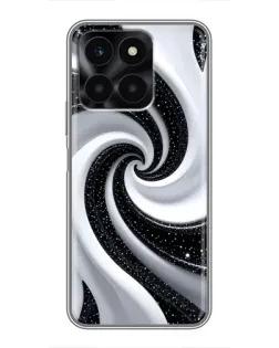 Чехол для Huawei Honor X6a с картинкой «Черно-белая спираль»