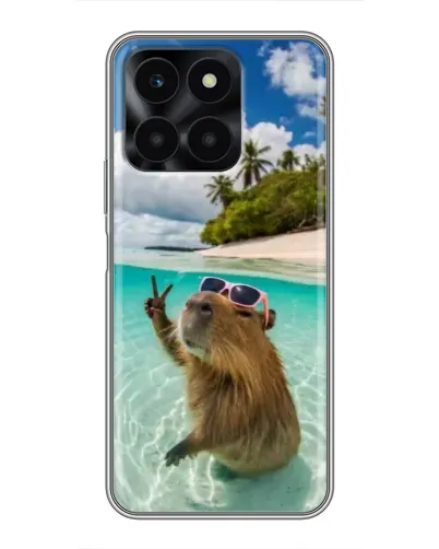 Чехол для Huawei Honor X6a с картинкой «Капибара на море» Чехол для Huawei Honor X6a с картинкой «Капибара на море»