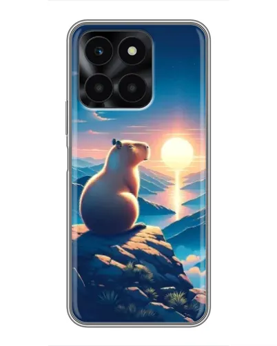 Чехол для Huawei Honor X6a с картинкой «Закат солнца с капибарой» Чехол для Huawei Honor X6a с картинкой «Закат солнца с капибарой»