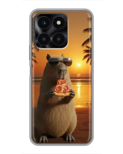 Чехол для Huawei Honor X6a с картинкой «Капибара с пиццей» Чехол для Huawei Honor X6a с картинкой «Капибара с пиццей»