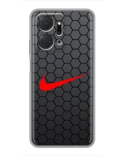 Чохол для Huawei Honor X7a з картинкою «Nike — карбонова сітка»