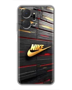 Чохол для Huawei Honor X7a з картинкою «Золотий Nike на металі»