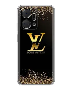 Чохол для Huawei Honor X7a з картинкою «LV — золоті іскри»