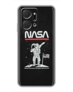 Чехол для Huawei Honor X7a с картинкой «NASA — шагаем по Луне» Чехол для Huawei Honor X7a с картинкой «NASA — шагаем по Луне»