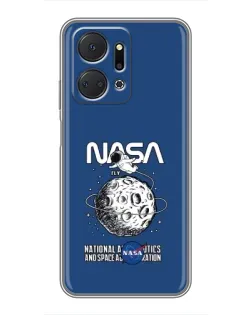Чехол для Huawei Honor X7a с картинкой «NASA — лунная миссия» Чехол для Huawei Honor X7a с картинкой «NASA — лунная миссия»