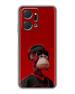 Чохол для Huawei Honor X7a з картинкою «Bored Ape в червоному»